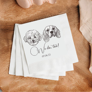 Custom Two Pet Cocktail Napkins Hochzeit Serviette
