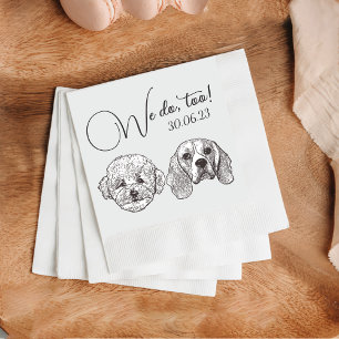 Custom Two Pet Cocktail Napkins Hochzeit Serviette