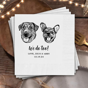 Custom Two Pet Cocktail Napkins Hochzeit Serviette