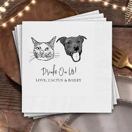 Custom Two Pet Cocktail Napkins Hochzeit Serviette