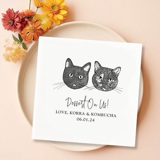 Custom Two Pet Cocktail Napkins Hochzeit Serviette