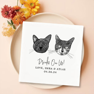 Custom Two Pet Cocktail Napkins Hochzeit Serviette