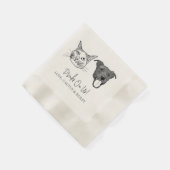 Custom Two Pet Cocktail Napkins Hochzeit Serviette (Ecke)