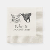 Custom Two Pet Cocktail Napkins Hochzeit Serviette (Vorderseite)