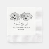 Custom Two Pet Cocktail Napkins Hochzeit Serviette (Vorderseite)