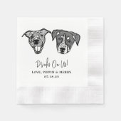 Custom Two Pet Cocktail Napkins Hochzeit Serviette (Vorderseite)