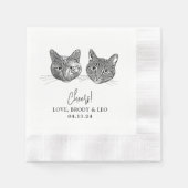 Custom Two Pet Cocktail Napkins Hochzeit Serviette (Vorderseite)