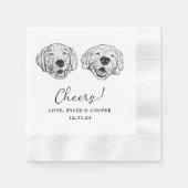 Custom Two Pet Cocktail Napkins Hochzeit Serviette (Vorderseite)