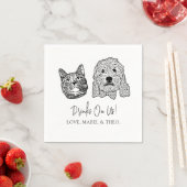 Custom Two Pet Cocktail Napkins Hochzeit Serviette (Beispiel)