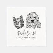 Custom Two Pet Cocktail Napkins Hochzeit Serviette (Vorderseite)