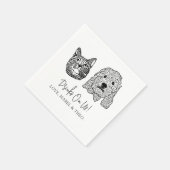 Custom Two Pet Cocktail Napkins Hochzeit Serviette (Ecke)