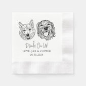 Custom Two Pet Cocktail Napkins Hochzeit Serviette (Vorderseite)
