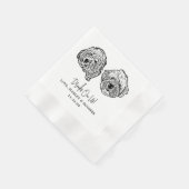Custom Two Pet Cocktail Napkins Hochzeit Serviette (Ecke)