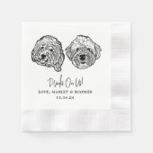 Custom Two Pet Cocktail Napkins Hochzeit Serviette (Vorderseite)