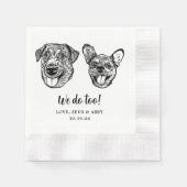 Custom Two Pet Cocktail Napkins Hochzeit Serviette (Vorderseite)