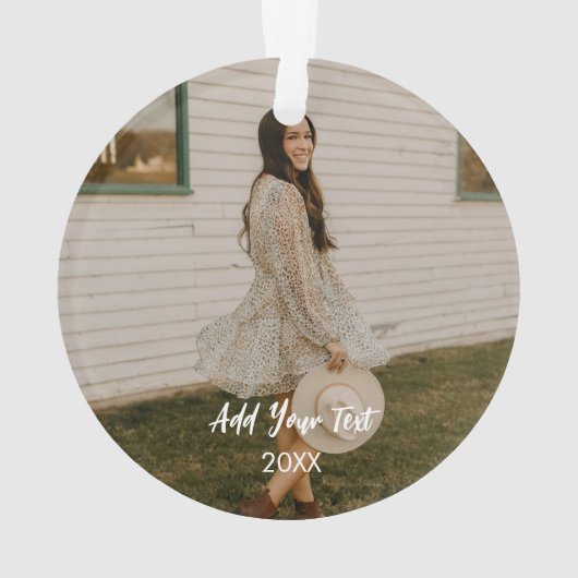 Custom Two Photos Acrylic Ornament (Rückseite)