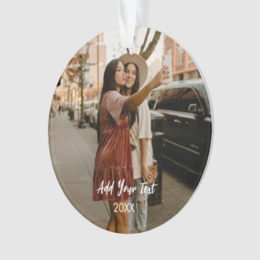 Custom Two Photos Acrylic Ornament (Vorderseite)