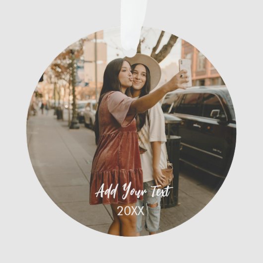 Custom Two Photos Acrylic Ornament (Vorderseite)