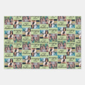 Custom Two Square Foto Christmas Red Green Geschenkpapier Set (Vorderseite 3)