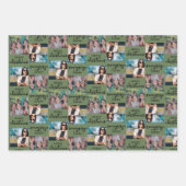 Custom Two Square Foto Christmas Red Green Geschenkpapier Set (Vorderseite 2)
