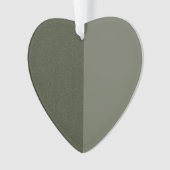 Custom Two-Tone Moss Green Heart Acrylic Ornament (Vorderseite)
