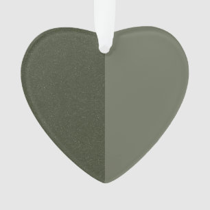 Custom Two-Tone Moss Green Heart Acrylic Ornament