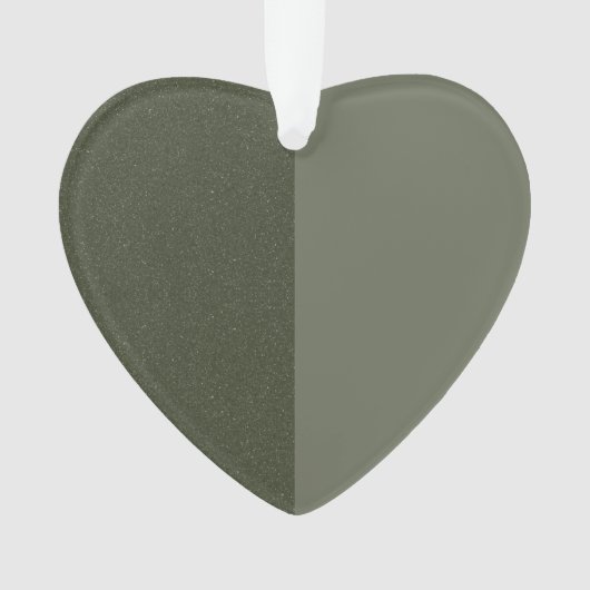 Custom Two-Tone Moss Green Heart Acrylic Ornament (Vorderseite)