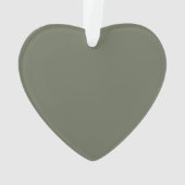 Custom Two-Tone Moss Green Heart Acrylic Ornament (Rückseite)
