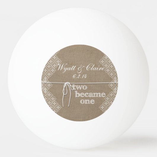 Custom Two wurde eine Hochzeit Tischtennisball (Rückseite)