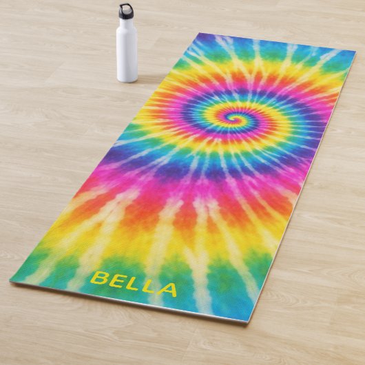 Custom Tye-Dye Retro Colorful Unisex Add Name  Yogamatte (Beispiel)