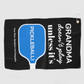 Custom Typografy Funny Oma Pickleball Spaß Golfhandtuch (Horizontal)