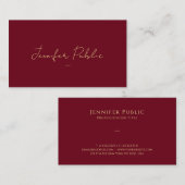 Custom Typografy Gold Text Script Luxury Glossy Visitenkarte (Vorne/Hinten)