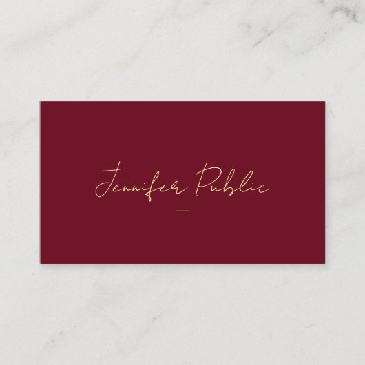 Custom Typografy Gold Text Script Luxury Glossy Visitenkarte (Vorderseite)