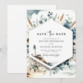 Custom Typografy Lighthouse Wedding Save The Date (Vorne/Hinten)