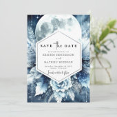 Custom Typografy Moonlit Wedding Save The Date (Stehend Vorderseite)