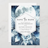 Custom Typografy Moonlit Wedding Save The Date (Vorne/Hinten)