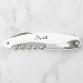 Custom Typografy Name Eleganto Modern Simple White Kellnermesser (Rückseite)