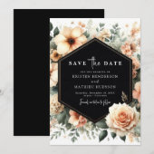 Custom Typografy Peach Wedding Save The Date (Vorne/Hinten)