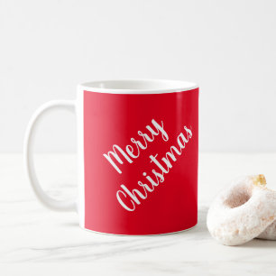 Custom Typografy Red White Frohe Weihnachten Kaffeetasse