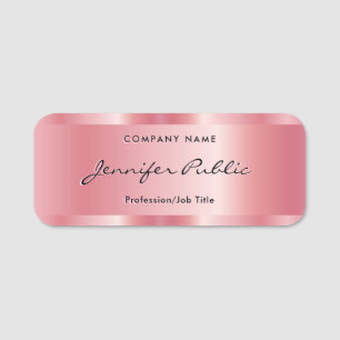 Custom Typografy Script Elegante Rose Gold Namensschild