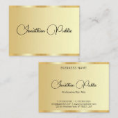 Custom Typografy Script Gold Look Beruflich Visitenkarte (Vorne/Hinten)