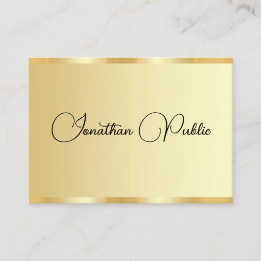 Custom Typografy Script Gold Look Beruflich Visitenkarte (Vorderseite)