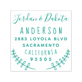 Custom Typografy Verheiratet Couple Rücksendeadres Permastempel