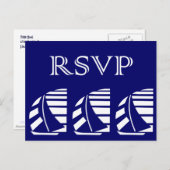 Custom UAWG Blue White Sailboote Party Postcard Einladungspostkarte (Vorne/Hinten)