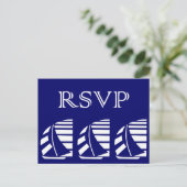Custom UAWG Blue White Sailboote Party Postcard Einladungspostkarte (Stehend Vorderseite)