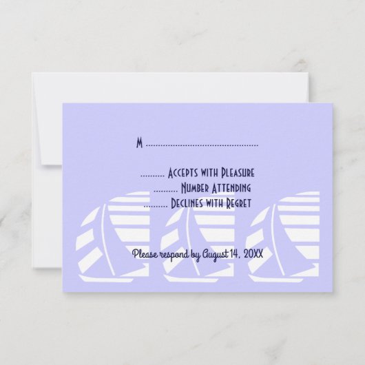 Custom UAWG Blue White Sailboote Response Einladung (Rückseite)