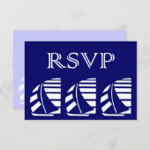 Custom UAWG Blue White Sailboote Response Einladung (Vorne/Hinten)