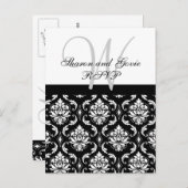 Custom UAWG Damask Wedding Postcard Einladungspostkarte (Vorne/Hinten)