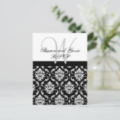Custom UAWG Damask Wedding Postcard Einladungspostkarte (Stehend Vorderseite)