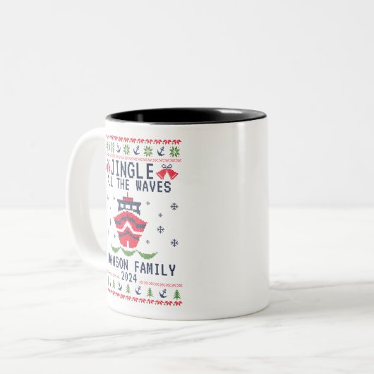 Custom Uggge Christmas Cruise Family Matching Grou Zweifarbige Tasse (Vorderseite Links)
